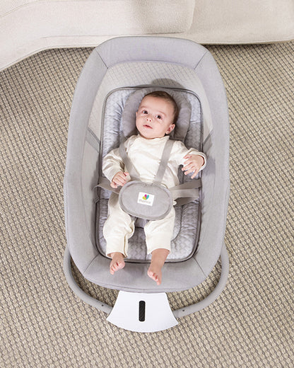 Mastela 3 in 1 Aura Deluxe Bassinet-5 Point Harness-12 Built In Melodies-For 0 to 36M (Upto 15 Kg)-Lite Grey