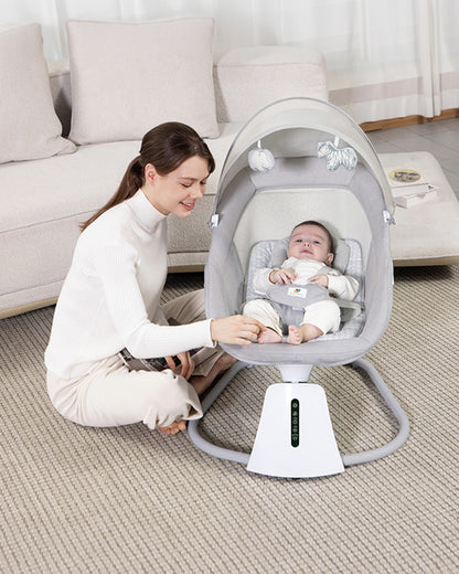 Mastela 3 in 1 Aura Deluxe Bassinet-5 Point Harness-12 Built In Melodies-For 0 to 36M (Upto 15 Kg)-Lite Grey