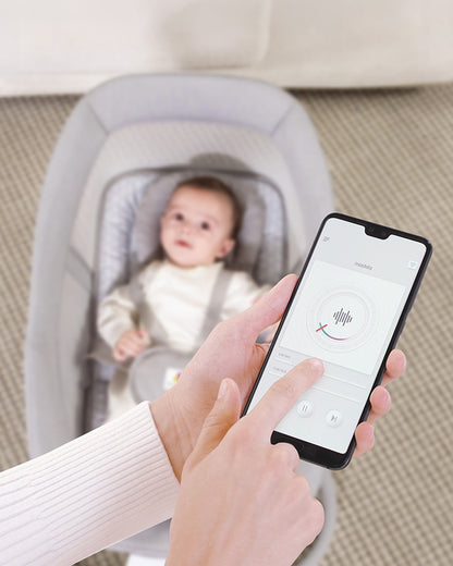 Mastela 3 in 1 Aura Deluxe Bassinet-5 Point Harness-12 Built In Melodies-For 0 to 36M (Upto 15 Kg)-Lite Grey