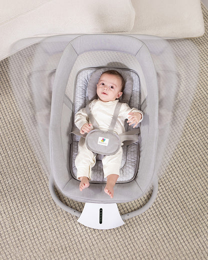 Mastela 3 in 1 Aura Deluxe Bassinet-5 Point Harness-12 Built In Melodies-For 0 to 36M (Upto 15 Kg)-Lite Grey