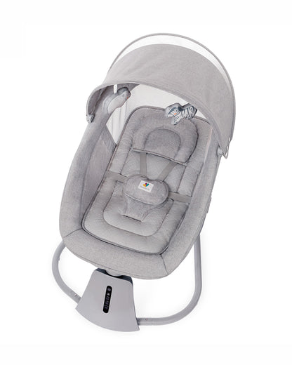 Mastela 3 in 1 Aura Deluxe Bassinet-5 Point Harness-12 Built In Melodies-For 0 to 36M (Upto 15 Kg)-Grey