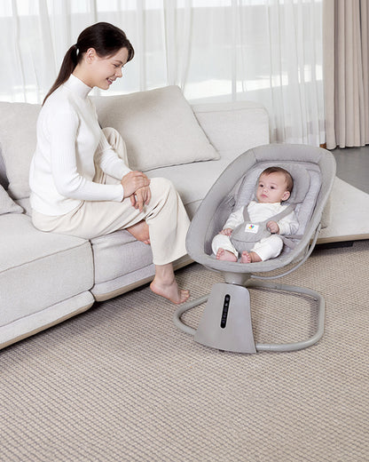 Mastela 3 in 1 Aura Deluxe Bassinet-5 Point Harness-12 Built In Melodies-For 0 to 36M (Upto 15 Kg)-Grey