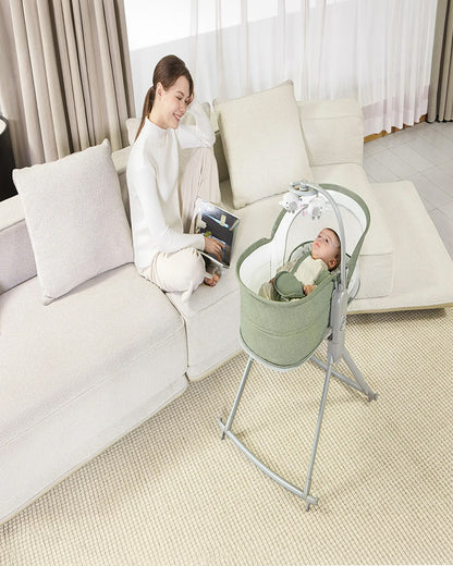 Mastela Orbelle Multi Role Cradle-5 Point Harness-3 in 1 Design-For 0 to 6M (Upto 9 Kg)-Green