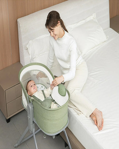 Mastela Orbelle Multi Role Cradle-5 Point Harness-3 in 1 Design-For 0 to 6M (Upto 9 Kg)-Green