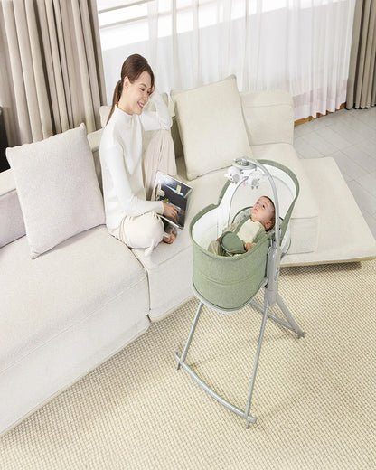 Mastela Orbelle Multi Role Cradle-5 Point Harness-3 in 1 Design-For 0 to 6M (Upto 9 Kg)-Green