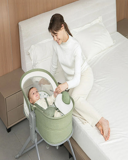 Mastela Orbelle Multi Role Cradle-5 Point Harness-3 in 1 Design-For 0 to 6M (Upto 9 Kg)-Green