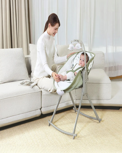 Mastela Orbelle Multi Role Cradle-5 Point Harness-3 in 1 Design-For 0 to 6M (Upto 9 Kg)-Green