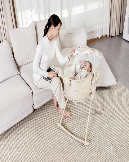 Mastela Orbelle Multi Role Cradle-5 Point Harness-3 in 1 Design-For 0 to 6M (Upto 9 Kg)-Beige