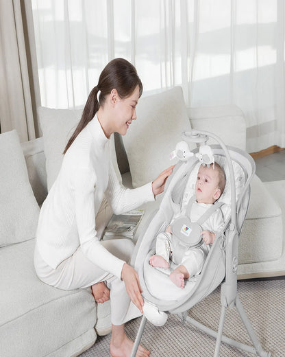 Mastela Orbelle Multi Role Cradle-5 Point Harness-3 in 1 Design-For 0 to 6M (Upto 9 Kg)-Lite Grey