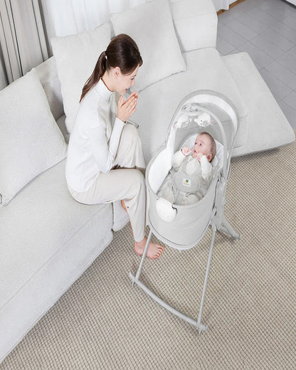 Mastela Orbelle Multi Role Cradle-5 Point Harness-3 in 1 Design-For 0 to 6M (Upto 9 Kg)-Lite Grey