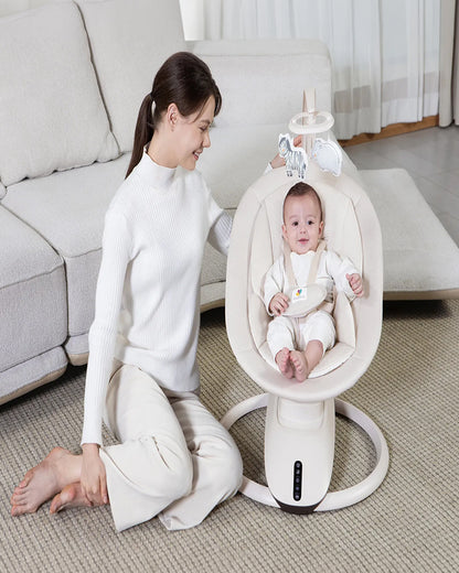 Mastela OrboDream 360 Degree Cradle-12 Built In Melodies-Breathable Mesh Sides-For 0 to 36M (Upto 9 Kg)-Beige