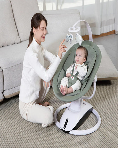 Mastela OrboDream 360 Degree Cradle-12 Built In Melodies-Breathable Mesh Sides-For 0 to 36M (Upto 9 Kg)-Green