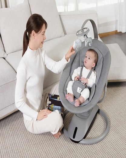 Mastela OrboDream 360 Degree Cradle-12 Built In Melodies-Breathable Mesh Sides-For 0 to 36M (Upto 9 Kg)-Grey