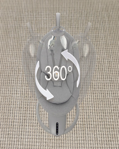 Mastela OrboDream 360 Degree Cradle-12 Built In Melodies-Breathable Mesh Sides-For 0 to 36M (Upto 9 Kg)-Grey