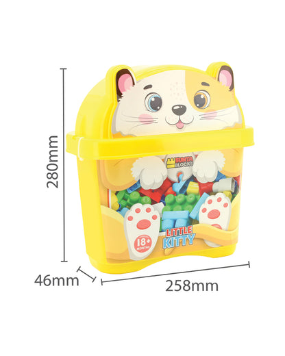 Sunta Little Kitty Building Blocks-30 Colorful Pieces in Storage Box-Promotes Creativity & Motor Skills-18M+