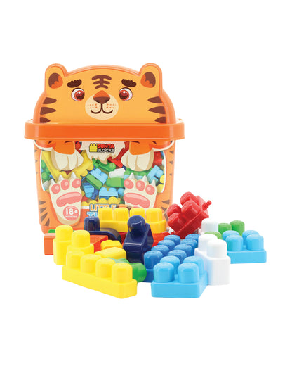 Sunta Little Tiger Building Blocks-30 Colorful Pieces in Storage Box-Promotes Creativity & Motor Skills-18M+