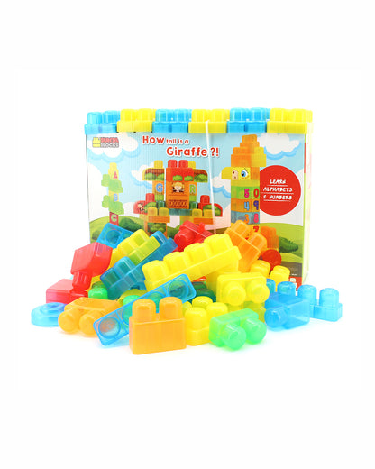 Sunta How Tall is Giraffe Building Blocks-68 Large Blocks with Round Edges-Boosts Creativity & Motor Skills-18M+