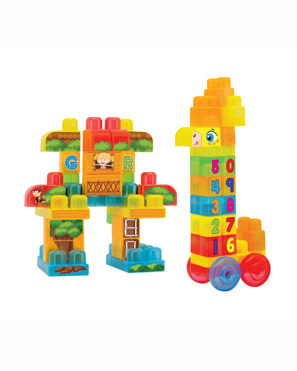 Sunta How Tall is Giraffe Building Blocks-68 Large Blocks with Round Edges-Boosts Creativity & Motor Skills-18M+
