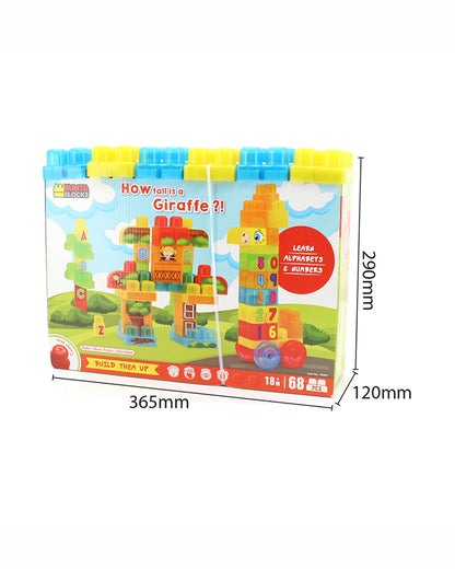 Sunta How Tall is Giraffe Building Blocks-68 Large Blocks with Round Edges-Boosts Creativity & Motor Skills-18M+