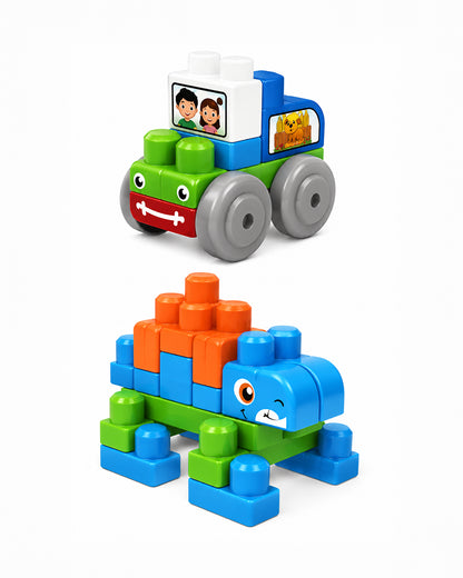 Sunta Dinosaur Building Blocks-58 Colorful Pieces-Promotes Creativity & Motor Skills-18M+