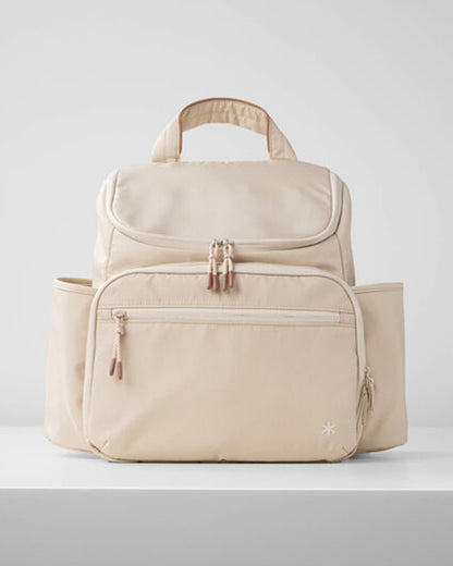 Skip Hop Forma Next Diaper Bag-Backpack-With Changing Pad-9 Pockets-Oat