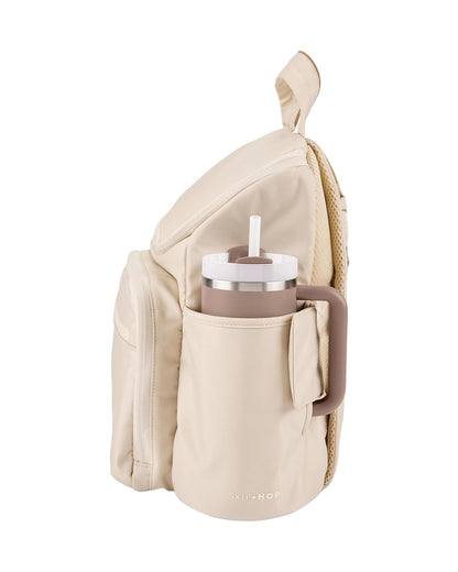 Skip Hop Forma Next Diaper Bag-Backpack-With Changing Pad-9 Pockets-Oat