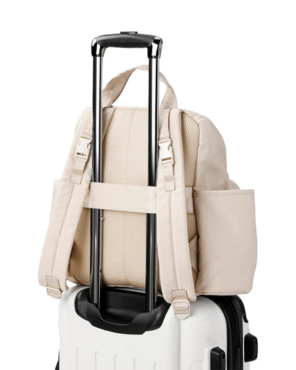 Skip Hop Forma Next Diaper Bag-Backpack-With Changing Pad-9 Pockets-Oat