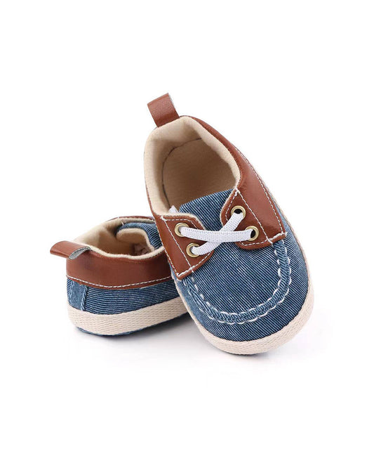 NINO BELLO Blue & Brown Slip On Shoes For Infants