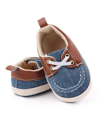 NINO BELLO Blue & Brown Slip On Shoes For Infants