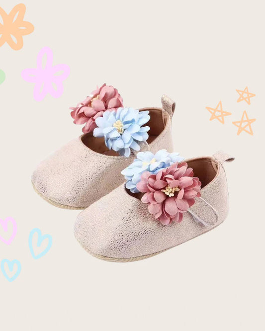 NINO BELLO Golden Flower Fancy Velcro Bellies For Infants