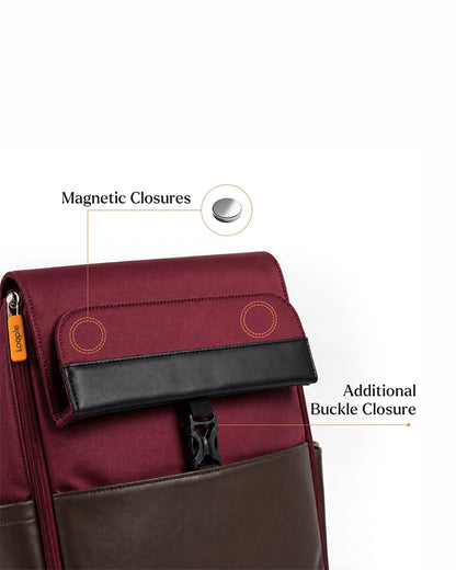 Loopie Robin Diaper Bag-Backpack With Foldable Diaper Mat-Multiple Compartments & Insulated Pockets-Maroon Mulberry