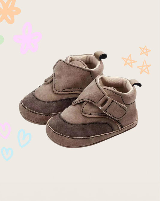NINO BELLO Brown Shaded Velcro Shoes For Infants