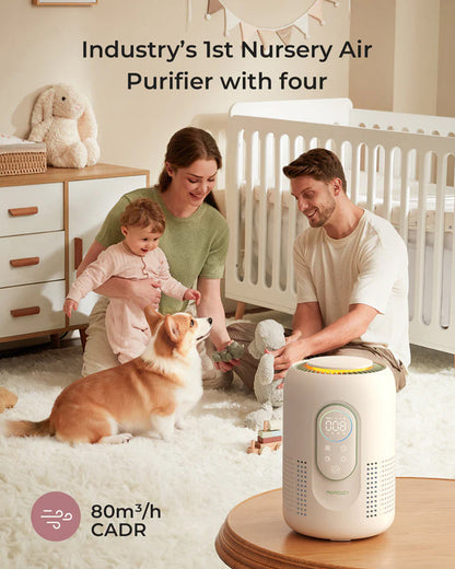 Momcozy Cozy Breath Baby Air Purifier with Real-Time Air Quality Monitoring & Quad-Layer Filtration System-Ultra-Quiet Operation & Smart Filter Replacement Reminder