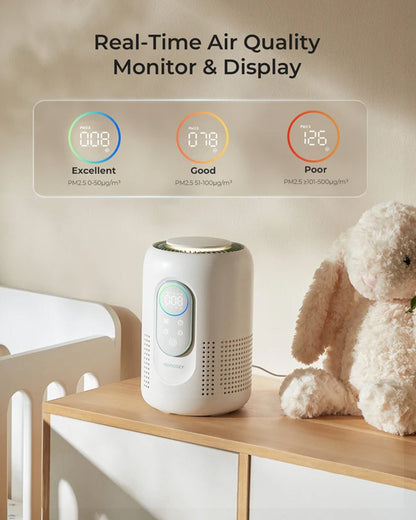 Momcozy Cozy Breath Baby Air Purifier with Real-Time Air Quality Monitoring & Quad-Layer Filtration System-Ultra-Quiet Operation & Smart Filter Replacement Reminder