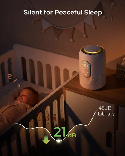 Momcozy Cozy Breath Baby Air Purifier with Real-Time Air Quality Monitoring & Quad-Layer Filtration System-Ultra-Quiet Operation & Smart Filter Replacement Reminder