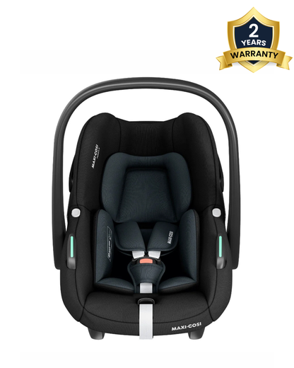 Maxi Cosi Pebble S Rear Facing Baby Car Seat-G CELL Side Impact Protection-Click and Go Installation-For 0 to 15M-(Upto 13Kg)-Tonal Black
