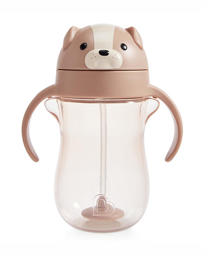 Munchkin Weighted Straw Cup-Patented Click Lock Lid-Weighted Straw & Spillproof-Dog-300ml-9M+