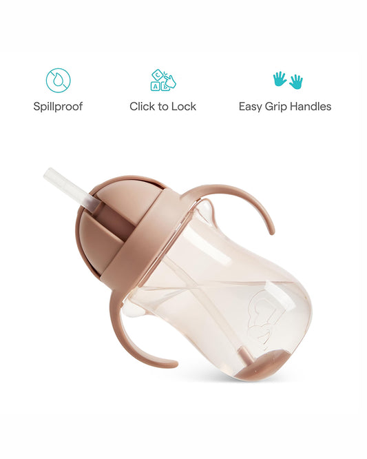 Munchkin Weighted Straw Cup-Patented Click Lock Lid-Weighted Straw & Spillproof-Dog-300ml-9M+