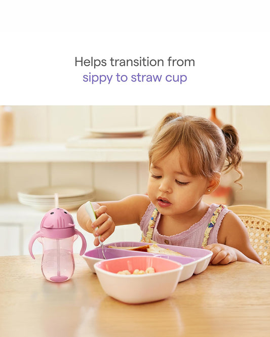 Munchkin Weighted Straw Cup-Patented Click Lock Lid-Weighted Straw & Spillproof-Cat-300ml-9M+