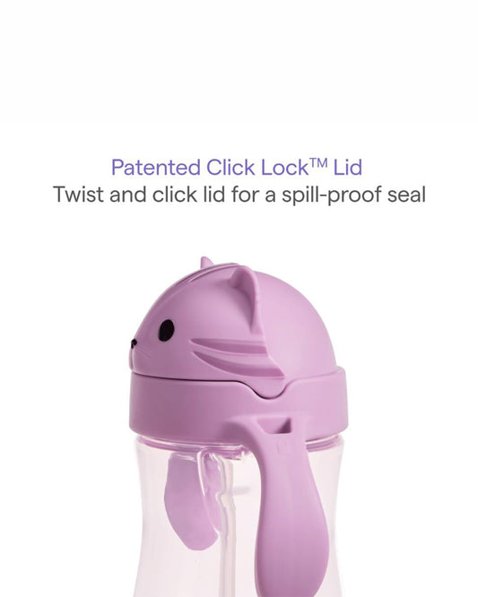 Munchkin Weighted Straw Cup-Patented Click Lock Lid-Weighted Straw & Spillproof-Cat-300ml-9M+