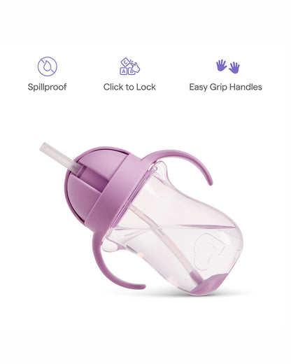 Munchkin Weighted Straw Cup-Patented Click Lock Lid-Weighted Straw & Spillproof-Cat-300ml-9M+