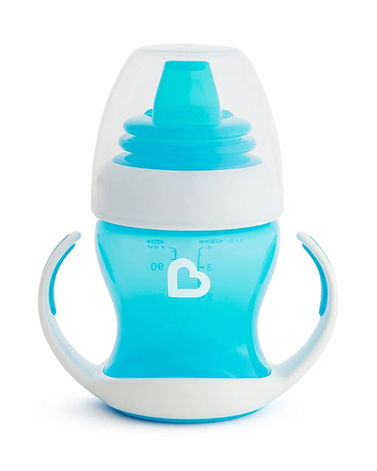 Munchkin Gentle Transition Cup-with Soft Silicone Spout & Removable Handles-Spillproof-Blue-120ml-4M+