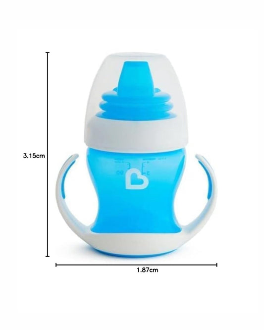 Munchkin Gentle Transition Cup-with Soft Silicone Spout & Removable Handles-Spillproof-Blue-120ml-4M+