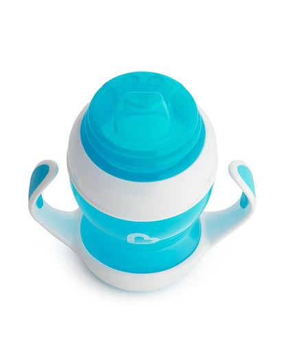 Munchkin Gentle Transition Cup-with Soft Silicone Spout & Removable Handles-Spillproof-Blue-120ml-4M+