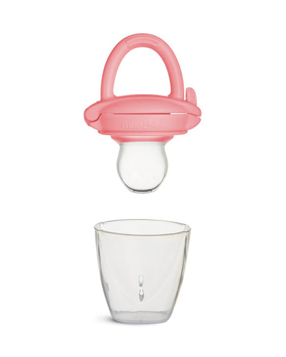 Munchkin Silicone Baby Food Feeder-Self-Feeding Pouch for Purees & Mashed Foods-BPA-Free-Pink-4M+