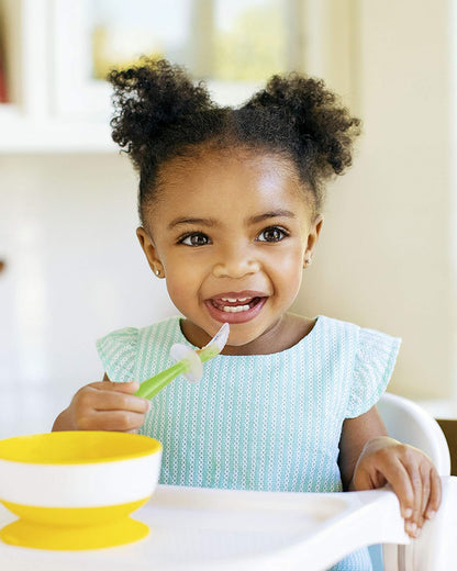 Munchkin Gentle Silicone Training Spoon Set-Anti-Choking Self-Feeding Spoons-BPA-Free-Blue & Green-6M+