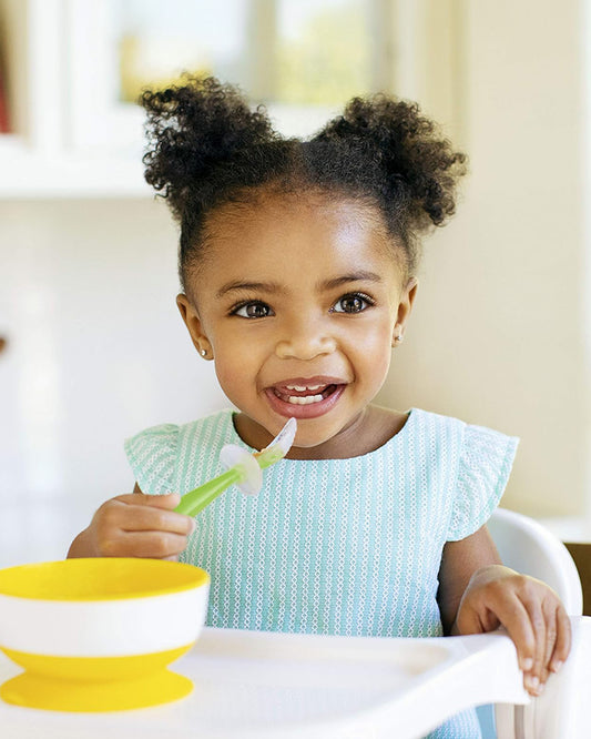 Munchkin Gentle Silicone Training Spoon Set-Anti-Choking Self-Feeding Spoons-BPA-Free-Blue & Green-6M+