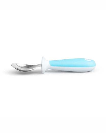 Munchkin Raise Toddler Fork & Spoon Set-Ergonomic Handles for Easy Grip-BPA-Free-Blue-12M+