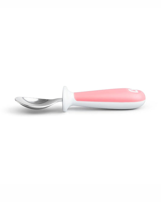 Munchkin Raise Toddler Fork & Spoon Set-Ergonomic Handles for Easy Grip-BPA-Free-Pink-12M+