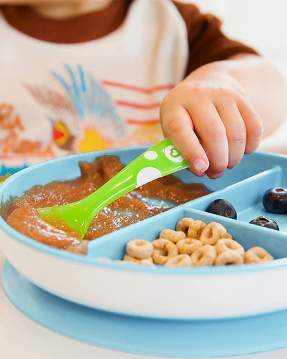 Munchkin Stay Put Suction Plate-Strong Suction Base with Deep Sides-BPA-Free-Blue-6M+